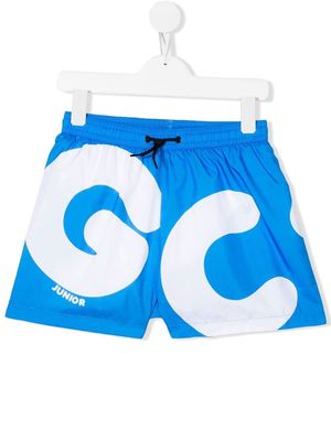 Gcds Kids logo-print swim shorts - Blue