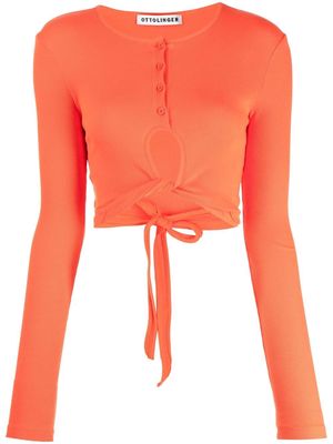 Ottolinger tie-waist crop top - Orange
