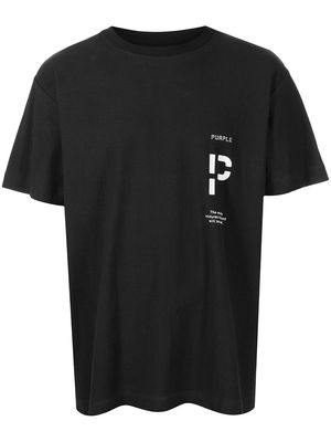 Purple Brand Stencil logo-print T-shirt - Grey