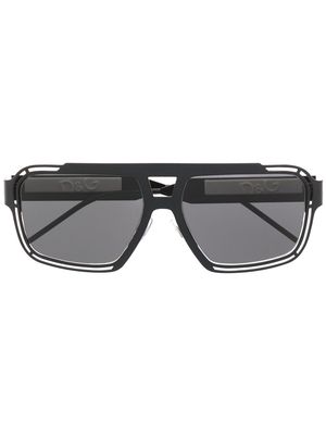 Dolce & Gabbana Eyewear double-bridge shield-frame sunglasses - Black