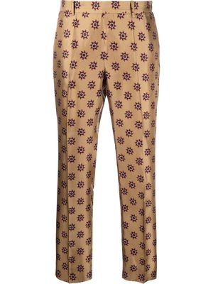 Alberto Biani printed cropped trousers - Brown