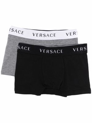 Versace Kids logo print boxers - Grey