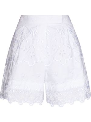 Simone Rocha broderie-anglaise scalloped cotton shorts - White