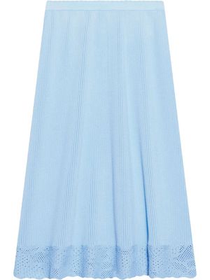 Balenciaga ribbed knit slip midi skirt - Blue