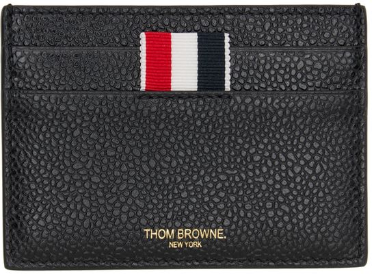 Thom Browne Black Debossed 4-Bar Cardholder