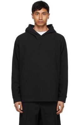 Y-3 Black Raw Terry Graphic Logo Hoodie
