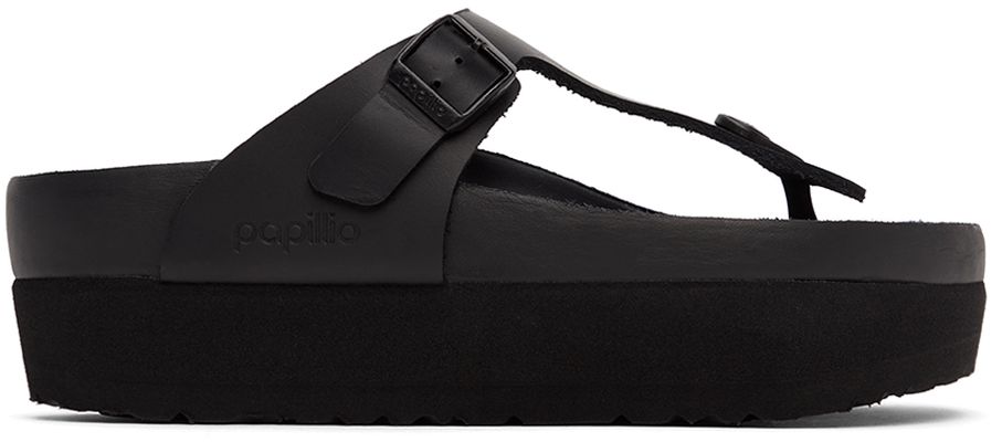 Birkenstock Black Papillio Gizeh Sandals