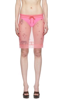 Saint Sintra SSENSE Exclusive Pink Starbrust Mini Skirt