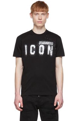 Dsquared2 Black 'Icon' Spray T-Shirt