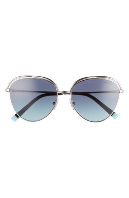 Tiffany & Co. Phantos 58mm Gradient Round Sunglasses in Silver/Azure/Blue Gradient