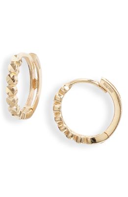 Nashelle Dot Bead 14K-Gold Fill Huggie Earrings