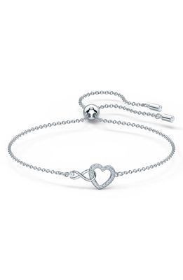 Swarovski Crystal Infinity Heart Bracelet in White