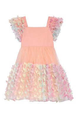 Lola & the Boys Kids' Embellished 3D Butterfly Party Dress in Pink Ombre