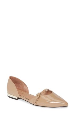 Linea Paolo Demi d'Orsay Flat in Maple Sugar Patent Leather