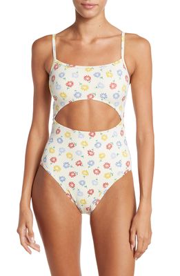 Madewell Women's Second Wave Sunny Floral Cutout One-Piece Swimsuit in Swim Austin Vintage Parchment