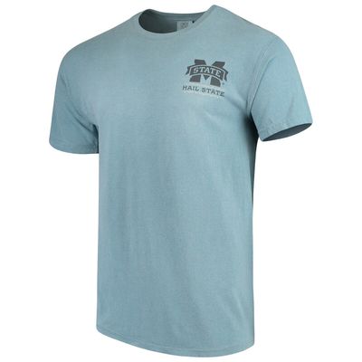 IMAGE ONE Men's Blue Mississippi State Bulldogs State Scenery Comfort Colors T-Shirt