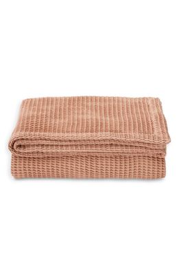 Casper Organic Cotton Waffle Knit Throw Blanket in Petal
