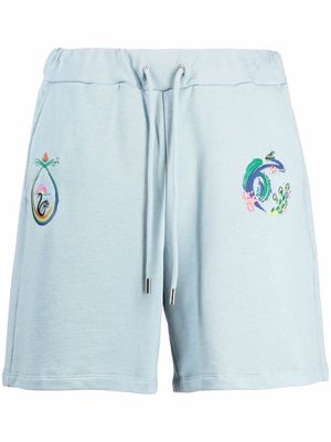 Opening Ceremony logo-embroidered track shorts - Blue