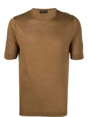Dell'oglio short-sleeve linen T-shirt - Brown