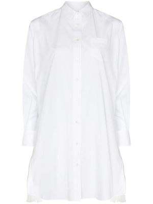 sacai high-low hem shirt dress - White