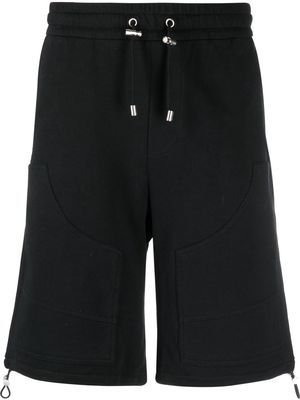 Balmain panelled Bermuda track shorts - Black