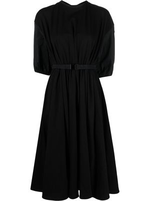 Moncler belted cotton midi dress - Black