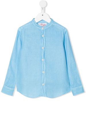 MC2 Saint Barth Kids collarless linen shirt - Blue