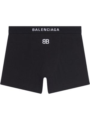 Balenciaga logo-embroidered boxer briefs - Black
