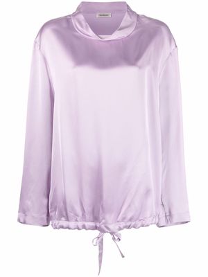 There Was One satin-effect cowl-neck top - Purple