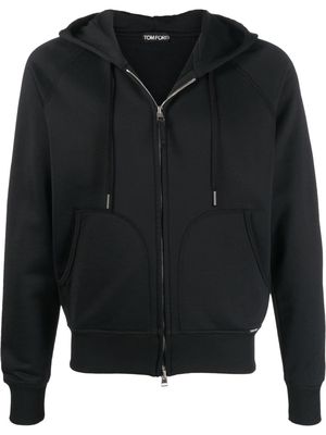 TOM FORD front zip fastening hoodie - Black