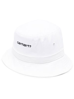Carhartt WIP logo-embroidered cotton bucket hat - White