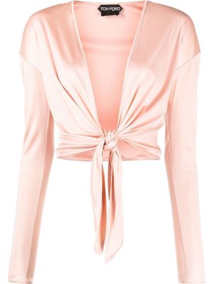 TOM FORD tied-waist long-sleeve top - Pink