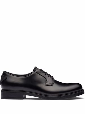 Prada brushed-leather lace-up shoes - Black