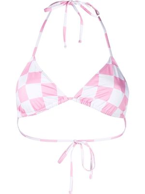 Roseanna checkerboard-print halterneck bikini - Pink