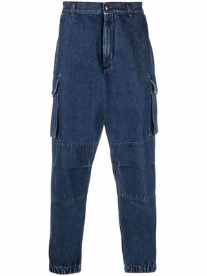 There Was One cargo elasticated ankle jeans - Blue