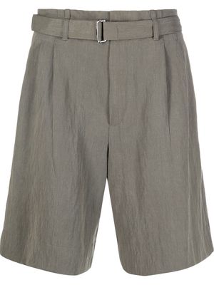 Z Zegna belted pleated shorts - Green