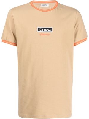 Iceberg logo-print stretch-cotton T-shirt - Neutrals