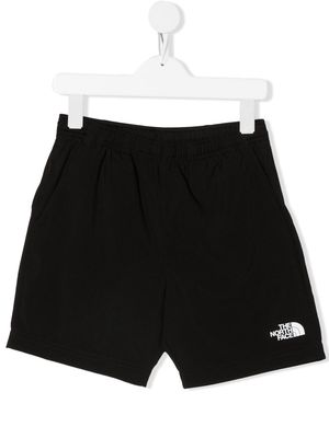 The North Face Kids logo-print track shorts - Black
