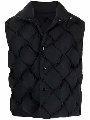 Bottega Veneta Intrecciato tech nylon vest - Black