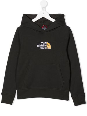 The North Face Kids logo-embroidered cotton hoodie - Grey