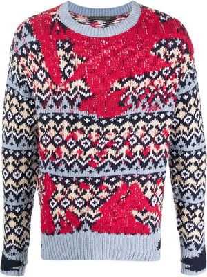 Andersson Bell knitted patterned jumper - Red