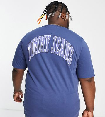 Tommy Jeans x ASOS exclusive organic cotton collegiate capsule Big & Tall back logo t-shirt in blue