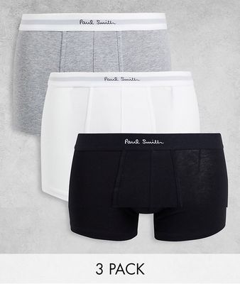 Paul Smith 3 pack trunks in white/ gray/ black-Multi