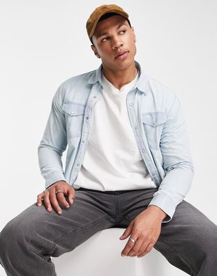 Brave Soul denim shirt in bleach blue