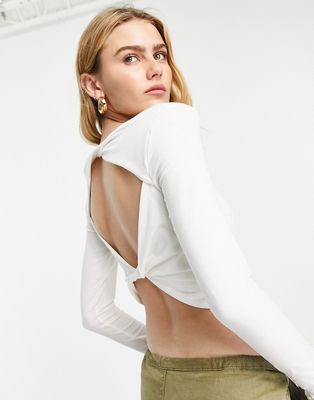 Vero Moda FRSH long sleeved top in white