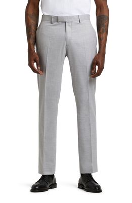 RIVER ISLAND Textured Trousers in Light Grey