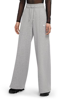 NIKE Sportswear Knit Palazzo Pants in Dark Grey Heather/White