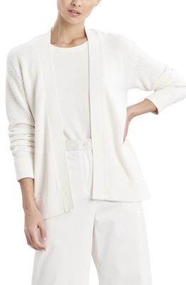 NATORI Ori-Beijing Textured Knit Open Front Cardigan in White