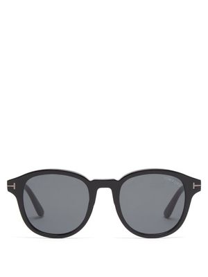 Tom Ford Eyewear - Jameson Round Acetate Sunglasses - Mens - Black