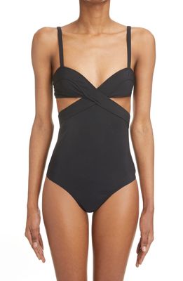 Givenchy Cutout One-Piece Swimsuit in 001-Black